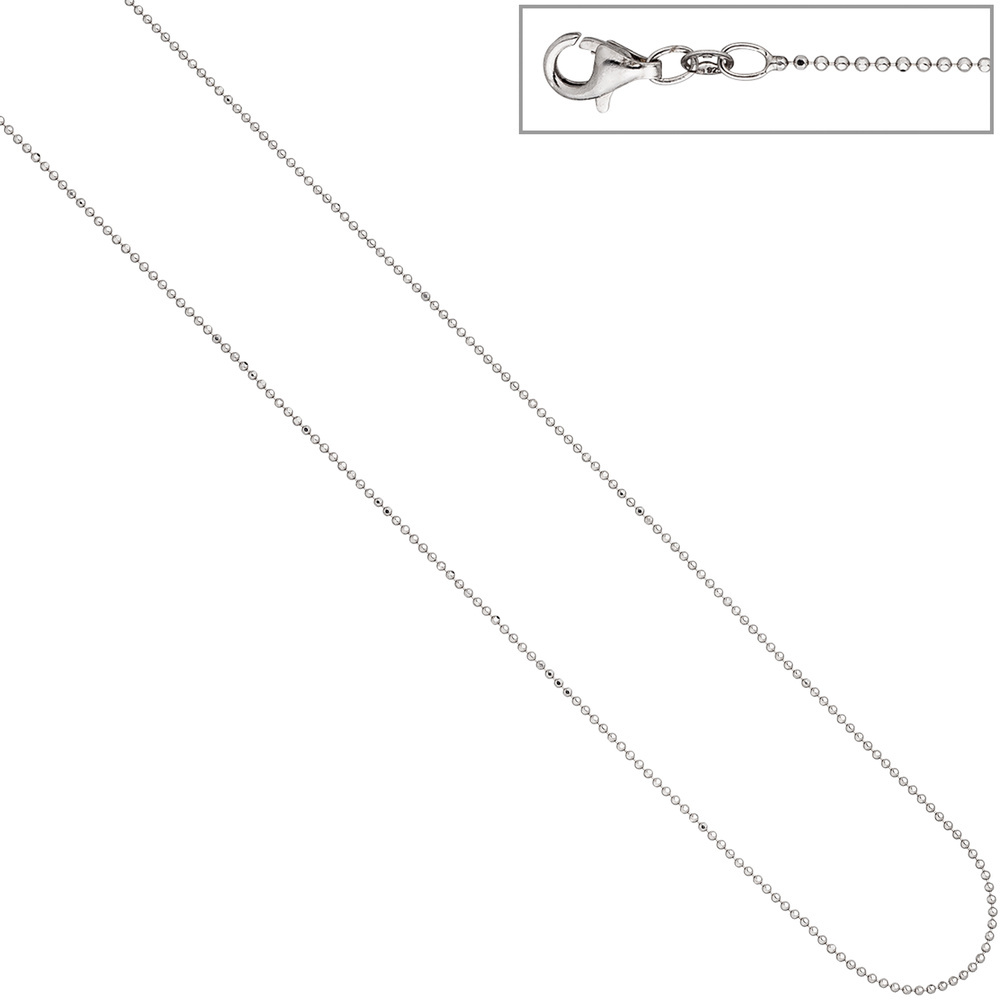 Kugelkette 925 Silber Diamantiert 1,2 Mm 38 Cm Kette Halskette Silberkette [4719