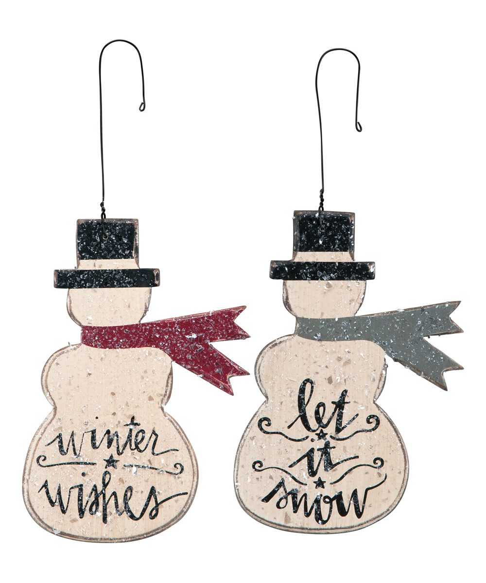 Primitives by Kathy  Ornaments  - Wood Snowman Ornament