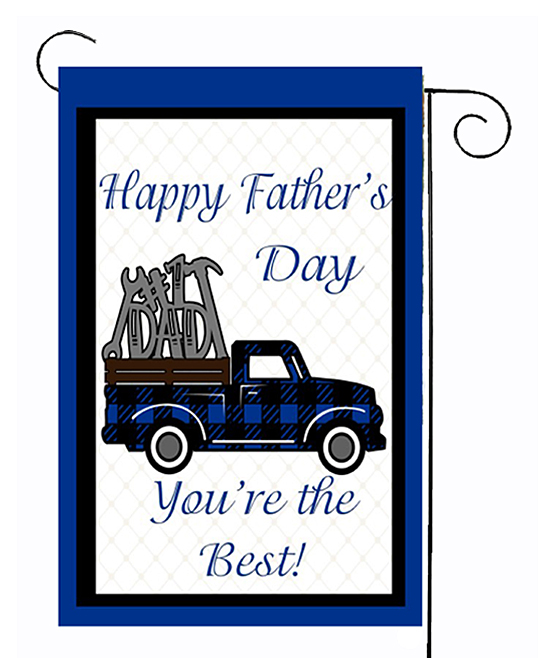 White & Blue 'Happy Father's Day' Outdoor Flag
