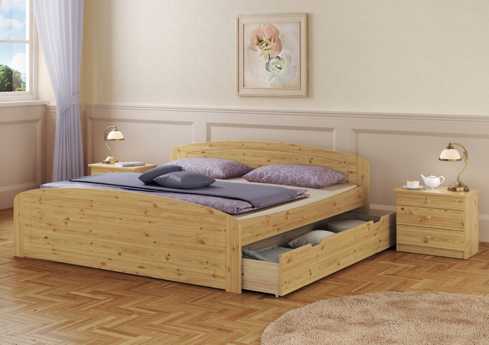 Funktionsbett Doppelbett 180x200 Bettkasten Federkernmatratzen Rollrost Seniorenbett 60.50-18 MT2