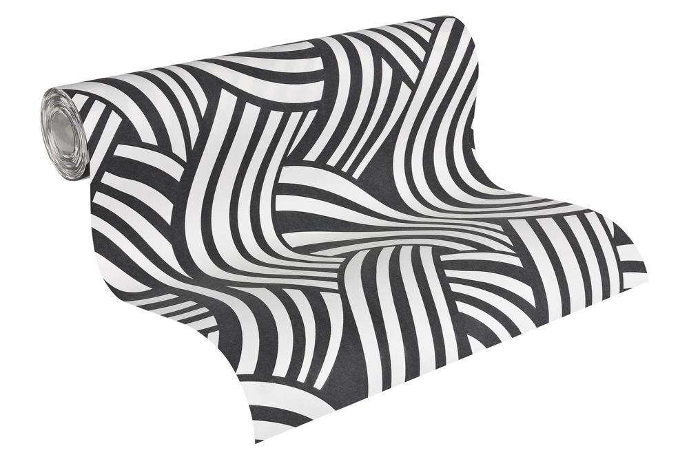 Pigment Colour Tec Tapete - Material: Vlies in Schwarz, WeiB, überstreichbar (Nr. 1507-6088)