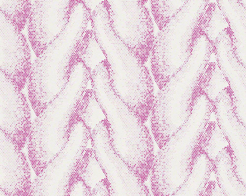 Contzen Martrics Tapete Dekor: Rough Loops - Material: Vlies Farbig (SD) in WeiB, Pink (Nr. 1507-120
