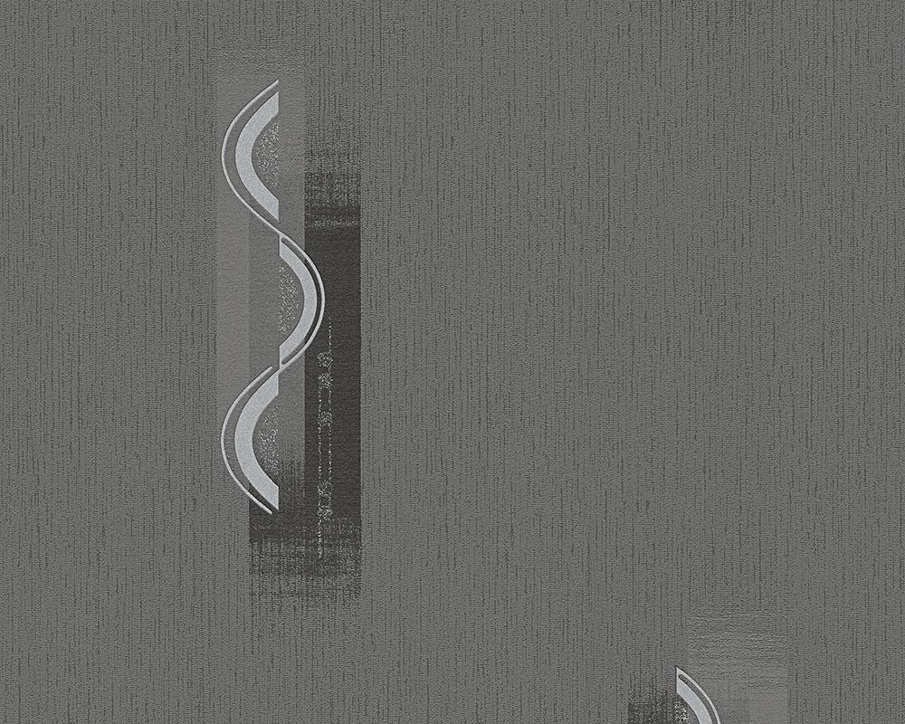 Bahamas Tapete - Material: Vlies Mit Streu in Grau, Schwarz, Metallics (Nr. 1507-9218)