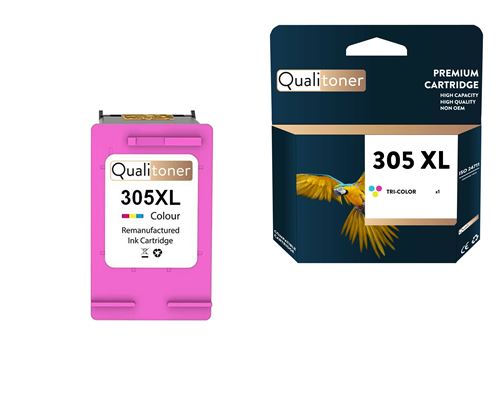 QUALITONER - 1 Cartouche Compatible Pour HP 305 XL 305XL Couleur Pour Deskjet 1210 1212 1255 2710 2720 2721 2722 2723 2724 2732 2752 2755 Plus 4110 Pl