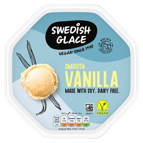 Swedish Glace  Ice Cream Tub Smooth Vanilla 750 Ml