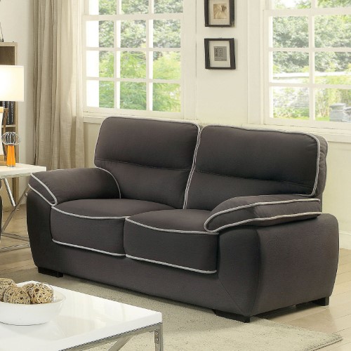 Furniture of America Krya Contemporary Style Faux Nubuck Plush Loveseat - IDF-6504-LV