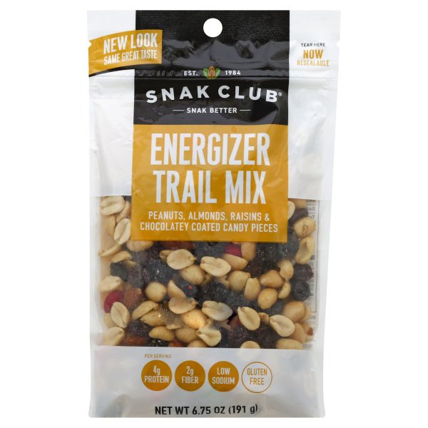 Snak Club Energizer Trail Mix 6.75 Oz Bagged (Pack of 6)