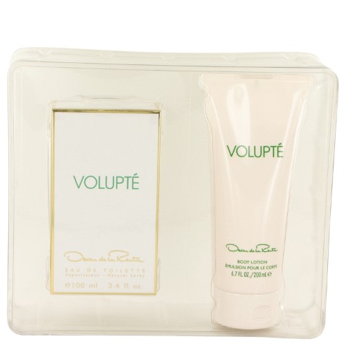 VOLUPTE by Oscar De La Renta Gift Set - 3.4 Oz Eau De Toilette Spray + 6.7 Oz Body Lotion for Women - 100% Authentic