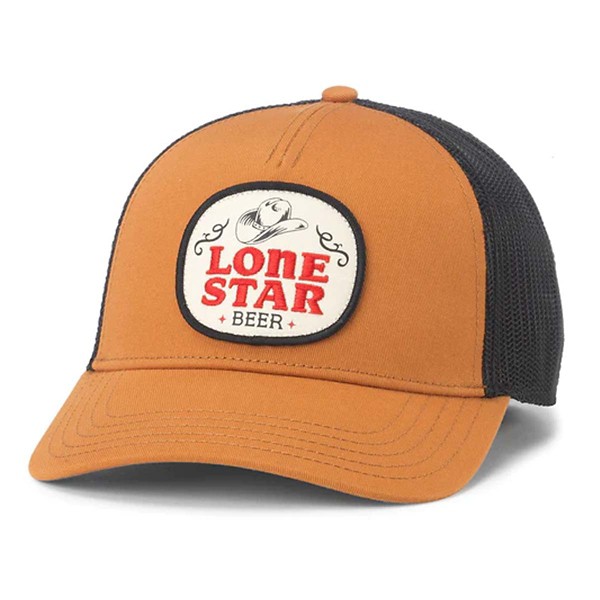 Men's American Needle Twill Valin Patch Lone Star Beer Hat Snapback Hat One Size Black/Light Hazel