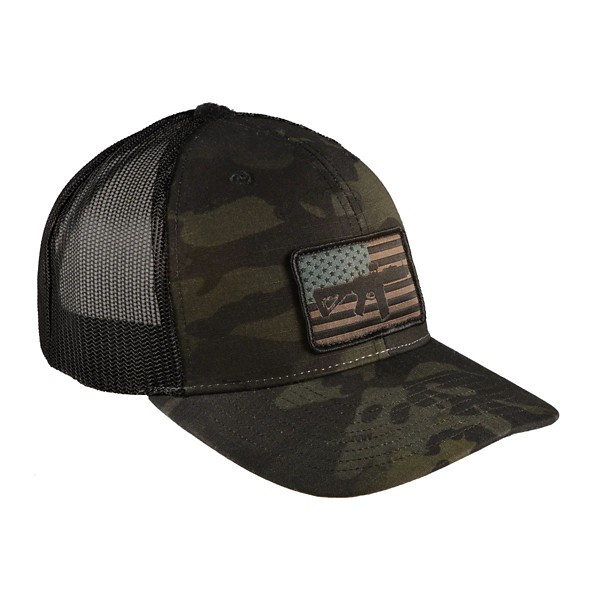 Black Rifle Coffee Company AR Flag Patch Hat - Black Multicam - One Size Fits Most - Black Multicam
