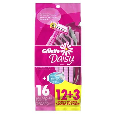 Gillette Daisy Classic Disposable Women's Razors + Free Simply Venus Pink Razor 1.0 Kit(pack of 3)
