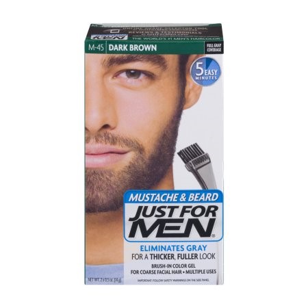 Just for Men Brush-in Color Gel for Mustache & Beard, Dark Brown M-45 1.0 Ea(pack of 3)