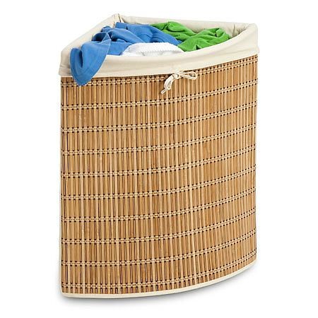 Honey Can Do Bamboo Wicker Corner Hamper 1.0 Ea