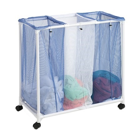 Honey Can Do 3 Bag Mesh Laundry Sorter Blue White 1.0 Ea(pack of 2)