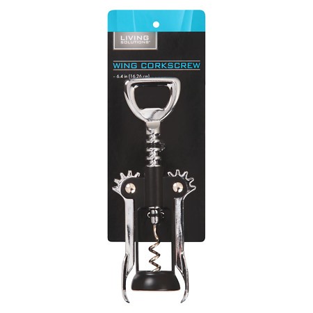 Living Solutions Wing Corkscrew Black 1.0 Ea