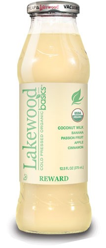 Lakewood Organic Basics Juice Reward with Coconut Milk, Banana & Cinnamon - 12.5 Fl Oz Pack of 12