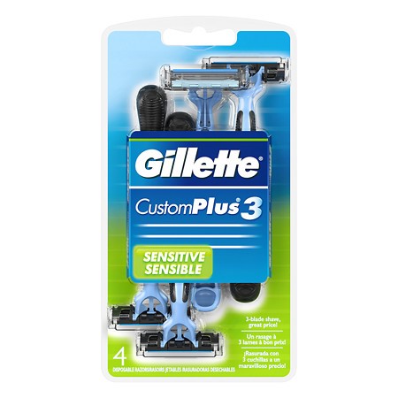 Gillette CustomPlus 3 Disposable Razors 1.0 Ea(pack of 3)