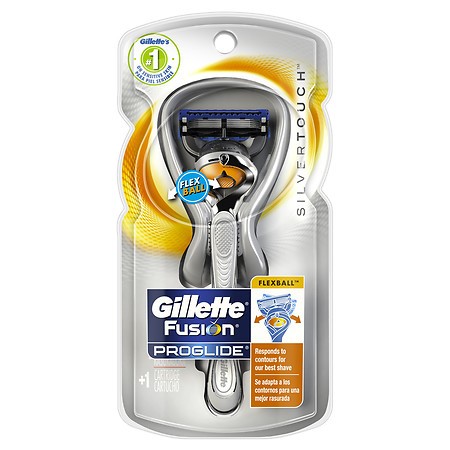 Gillette Fusion ProGlide SilverTouch Razor with FlexBall Handle Technology & 1 Razor Blade 1.0 Ea(pack of 4)