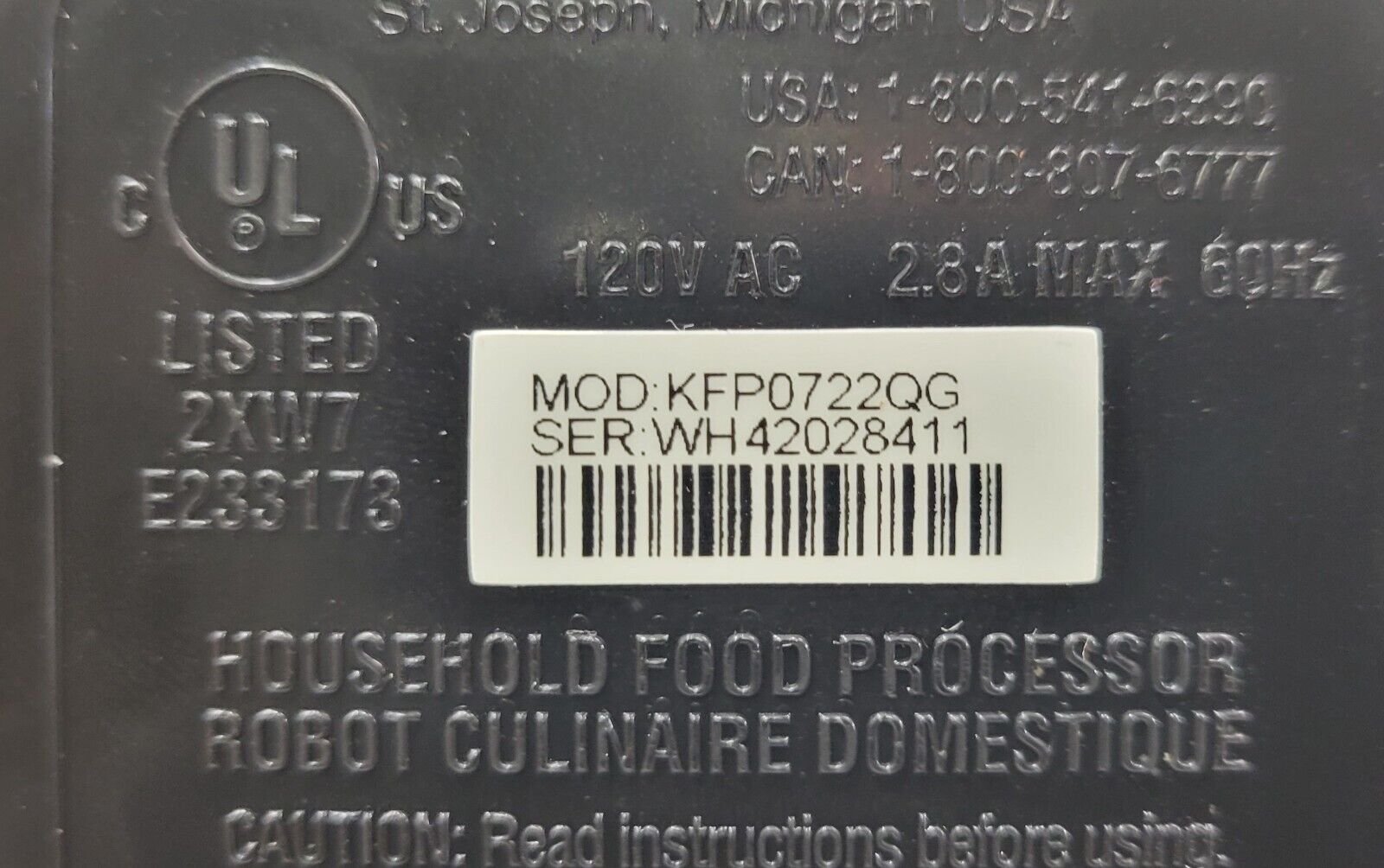 *MSC) KitchenAid KFP0722QG  ExactSlice 7-Cup Food Processor - Liquid Graphite thumbnail