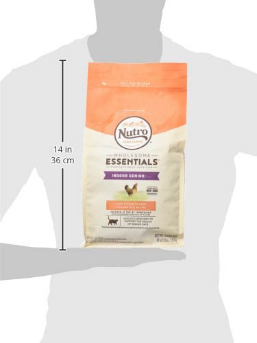 NUTRO WHOLESOME ESSENTIALS Senior Indoor Natural Dry Cat Food for Healthy Weight Farm-Raised Chicken & Brown Rice Recipe, 3 Lb. Bag thumbnail