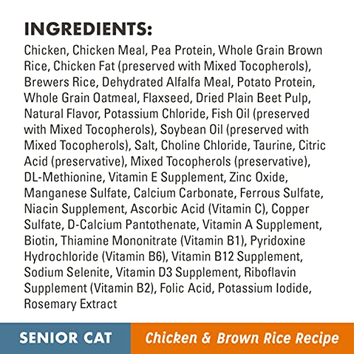 NUTRO WHOLESOME ESSENTIALS Senior Indoor Natural Dry Cat Food for Healthy Weight Farm-Raised Chicken & Brown Rice Recipe, 3 Lb. Bag thumbnail