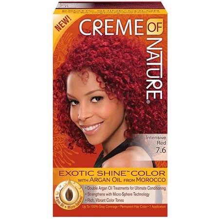 Creme of Nature Argan Oil Exotic Shine Permanent Hair Color Kit, Intensive Red 1.0 Ea(pack of 3)