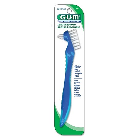 G-U-M Denture Brush, Toothbrush, 201RYB 1.0 Ea(pack of 12)