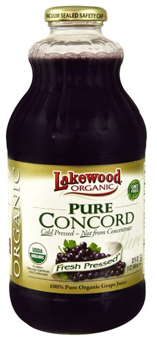 Lakewood Organic Fresh Pressed® Pure Concord Grape Juice - 32 Fl Oz Pack of 2