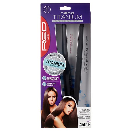 Kiss Titanium Flat Iron 1' 1.0 Ea(pack of 2)