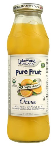 Lakewood Organic Pure Fruit Juice Orange - 12.5 Fl Oz Pack of 4