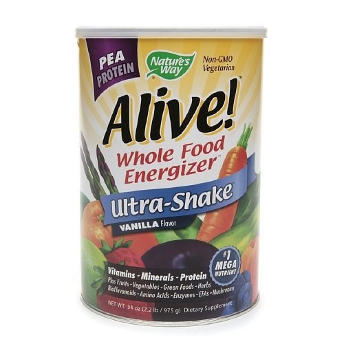 Nature's Way Alive! Pea Protein Whole Food Energizer, Ultra-Shake, Vanilla 34 Oz (Pack of 3)