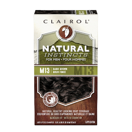 Clairol Natural Instincts for Men Permanent Hair Color, M13 Dark Brown 1.0 Ea(pack of 2)