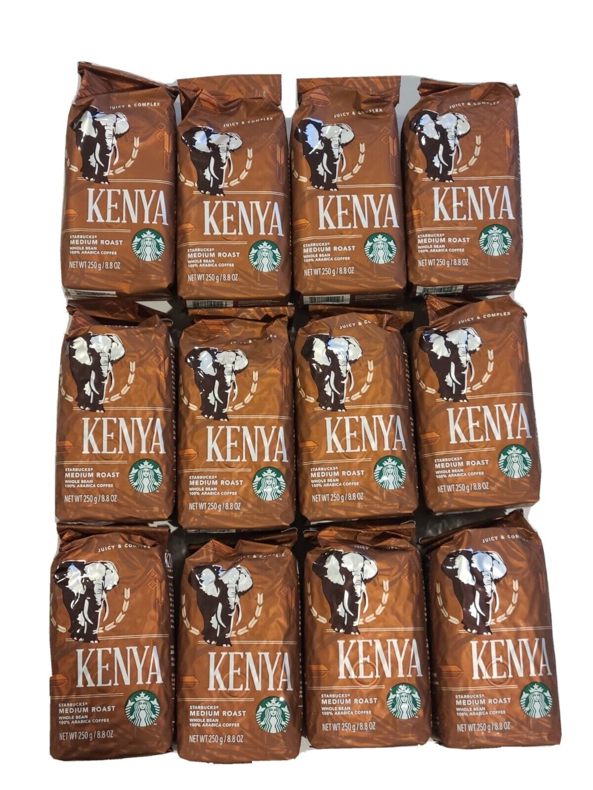 STARBUCKS KENYA Whole Bean Coffee 12 BAGS 8.8 Oz Total 6.6 Lb BBD 09/2022