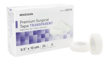 McKesson Medical Tape Water Resistant, Plastic, 0.5 Inch X 10 Yards, NonSterile, Case of 240