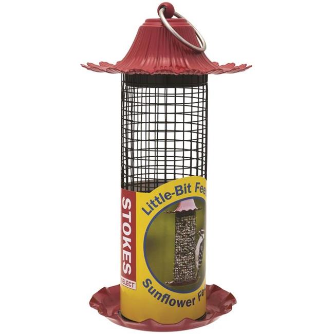 Hiatt Manufacturing 3027232 Little-Bit Feeders Sunflower Feeder, 0.5 Qt., 4.6 X 4.6 X 8.4 in., Metal, Red