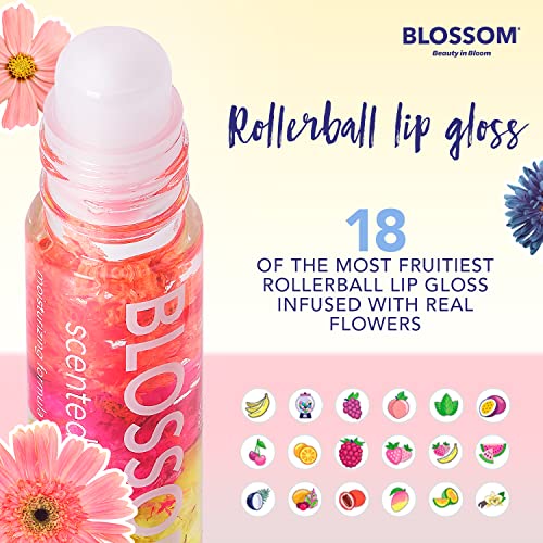 Blossom Scented Roll on Lip Gloss  Infused with Real Flowers  Made in USA  0.3 Fl. Oz./9ml  3 Pack Gift Set  Candy Cane  Gingerbread  Sugar Cookie thumbnail