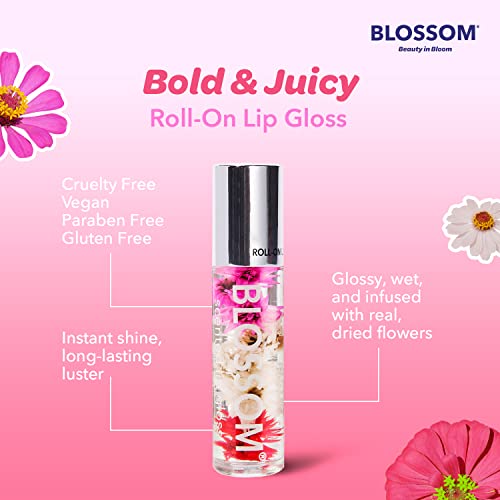 Blossom Scented Roll on Lip Gloss  Infused with Real Flowers  Made in USA  0.3 Fl. Oz./9ml  3 Pack Gift Set  Candy Cane  Gingerbread  Sugar Cookie thumbnail