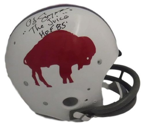 OJ Simpson Autographed Buffalo Bills TK Helmet HOF & the Juice JSA