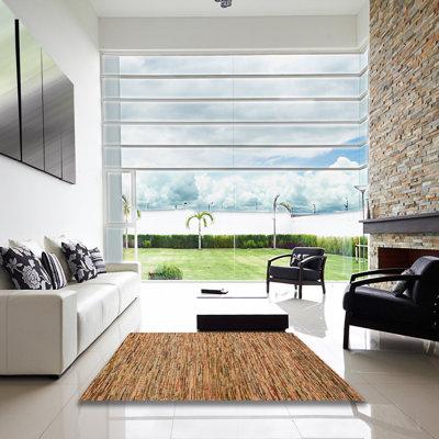 Brown Indoor Area Rug - Gracie Oaks Abstract Modern 4962 Area Rug Polyester/Wool in Brown, Size 96.0 W X 0.35 D in | Wayfair