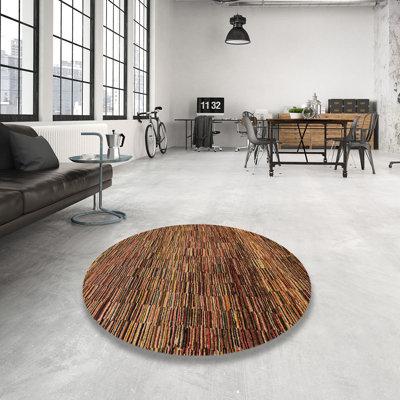 Brown Area Rug - Foundry Select Abstract Modern 4964 Area Rug Polyester/Wool in Brown, Size 48.0 W X 0.35 D in | Wayfair