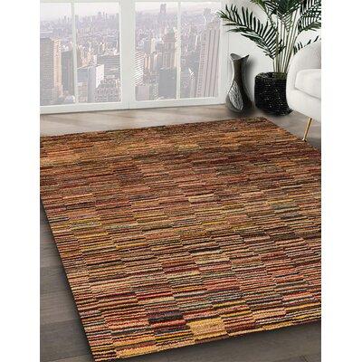 Brown Area Rug - Foundry Select Abstract Modern 4964 Area Rug Polyester/Wool in Brown, Size 48.0 W X 0.35 D in | Wayfair