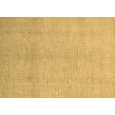 Yellow Area Rug - East Urban Home Abstract 2723 Brown Machine Washable Area Rugs Polyester/Chenille in Yellow, Size 60.0 W X 0.08 D in | Wayfair