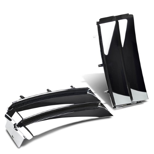 For 03-12 Land Rover Range Rover Side Fender Vent Mesh Grille (Chrome Surface Black Mesh) - L322 04 05 06 07 08 09 10 11