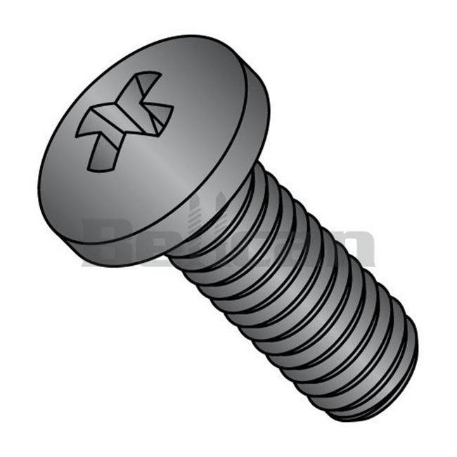 Shorpioen 1008MPPB No.10-24 X 0.5 Phillips Pan Fully Threaded Machine Screw, Black Oxide - Box of 7000