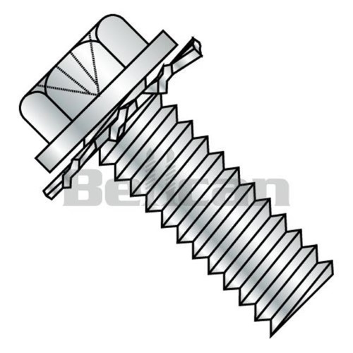 Shorpioen 1108EPW No.10-32 X 0.5 Phillips Indented Hex Washer External Sems Fully Threaded Machine Screw - Zinc - Box of 5000