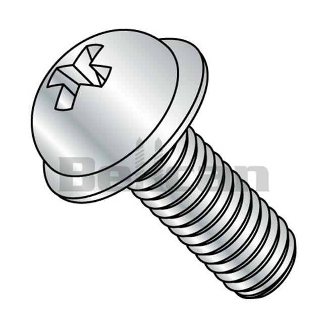 Shorpioen 1408MPRW 0.25-20 X 0.5 Phillips Round Washer Head Fully Threaded Machine Screw - Zinc - Box of 4000