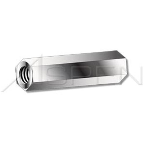 Aspen Fasteners No.8-32 X 0.5 in. Hex Female Standoffs, 0.25 in. Across Flats - Brass - Nickel Plated - 3000 Piece