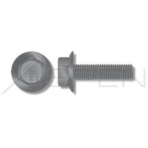 Aspen Fasteners AMME005-610X40-004800 M6-1.0 X 40 Mm DIN 6921 Part Threaded Hex Indented Flange Head Metric Bolts, Class 8.8 Steel, Plain - 4800 Piece