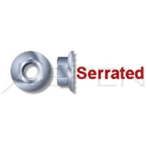 Aspen Fasteners 0.5-13 in. Serrated Hex Flange Nuts, Steel - Zinc Plated & Baked - 2250 Piece