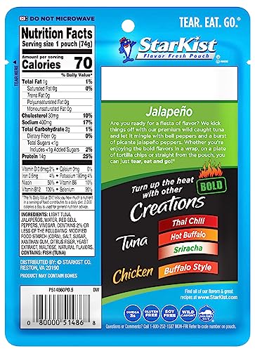 (24 Pack) StarKist Tuna Creations  BOLD Jalapeno  14g Protein  2.6 Oz Pouch thumbnail